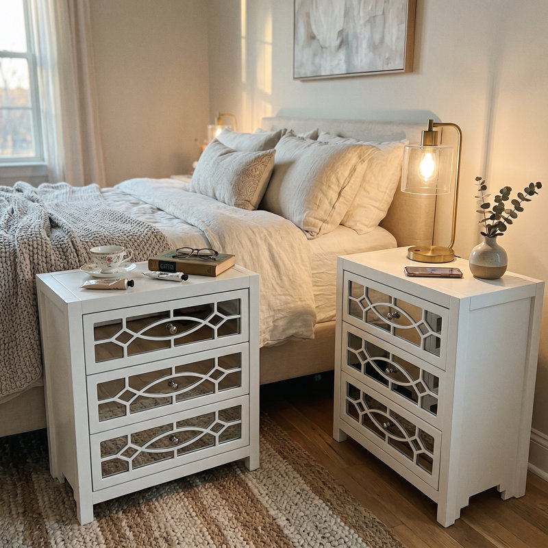 3 Drawer Nightstand 2 Set