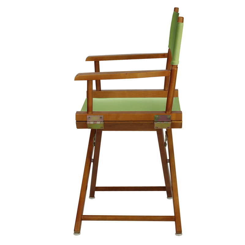 18" Folding Director Chair, Honey Oak, Lime Green