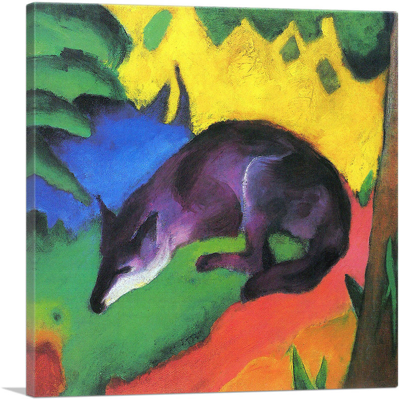 "Blue Fox" par Franz Marc, reproduction d'art sur toile tendue, H 12 po x l 12 po x P 1,5 po