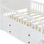 Structure de lit simple avec tiroirs de rangement, conception en bois pour enfants, lit plateforme avec garde-corps, tête de lit et échelle, aucun sommier requis, facile à assembler-1551588247