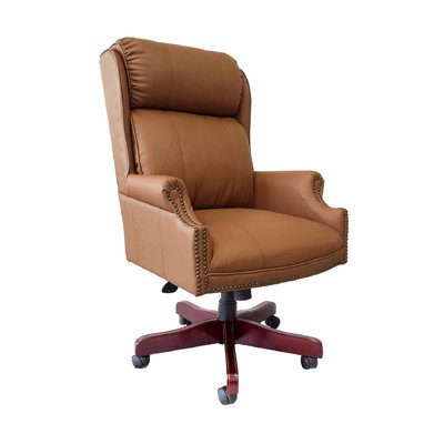 Fauteuil de direction en cuir véritable Celestina