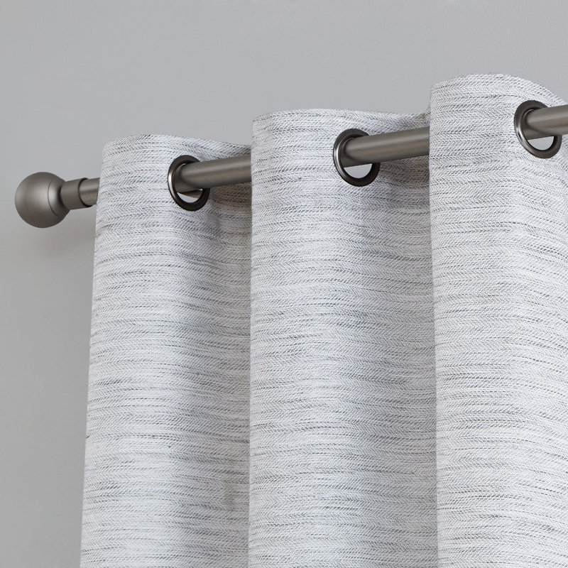 Nautica Julius Light Filtering Grommet Window Curtains, 36" x 84", Gray
