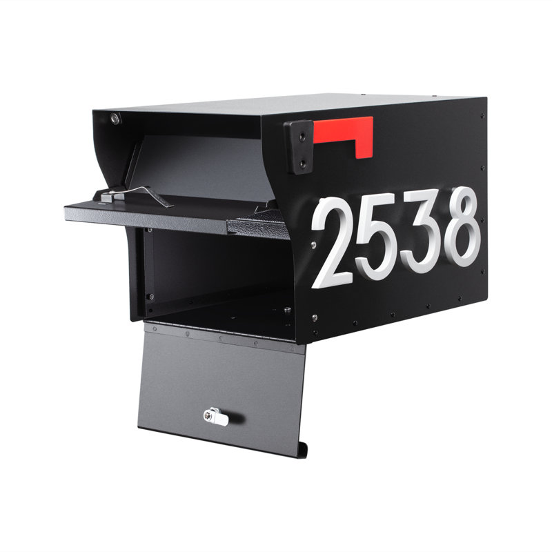 MailVault Mailbox with Stand-Off Numbers, Black/White, Yes