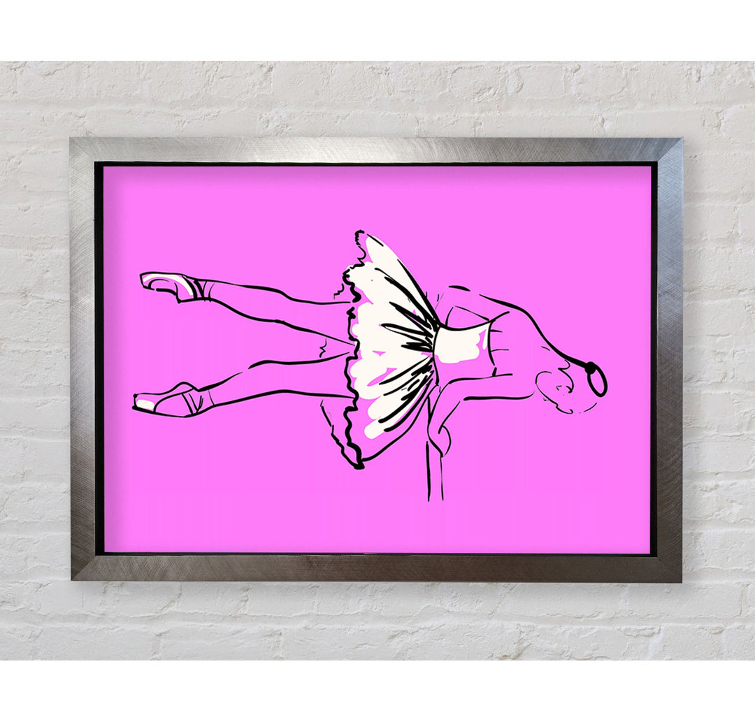 Pink White Ballerina 3 - Einzelner Bilderrahmen Kunstdrucke