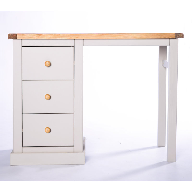 Atherste Dressing Table with Mirror, Grey/Black/Off White
