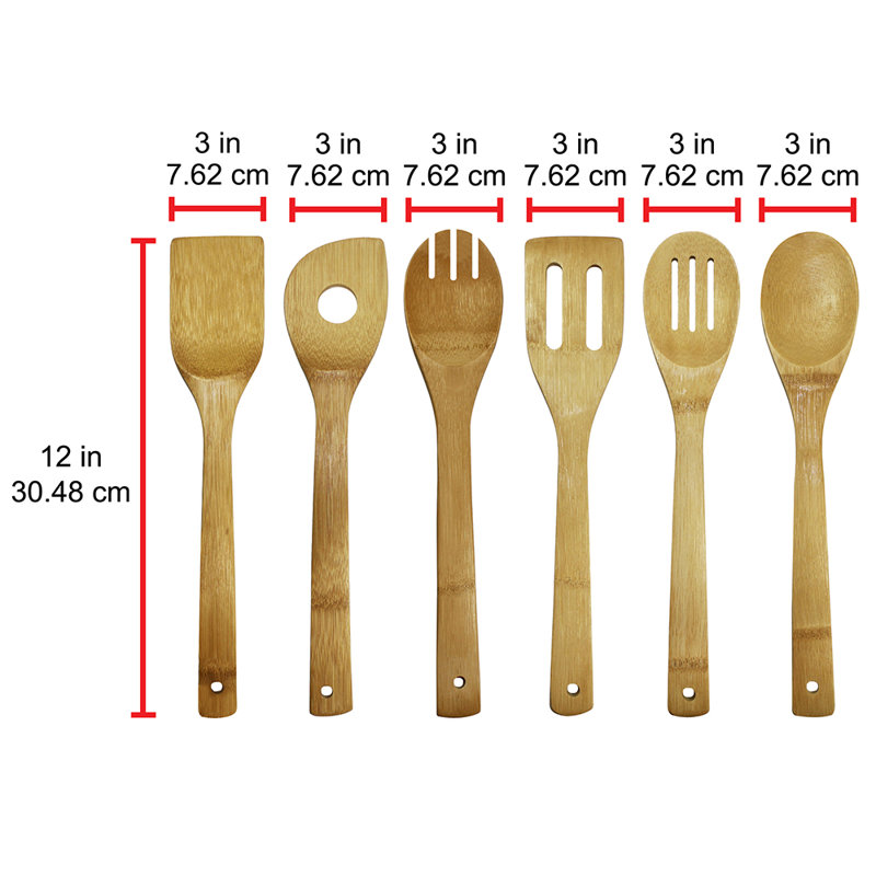 6-Piece Natural Bamboo Cooking Utensil Set