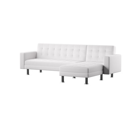 Nuttall Faux Leather L-Shaped Sectional Reversible