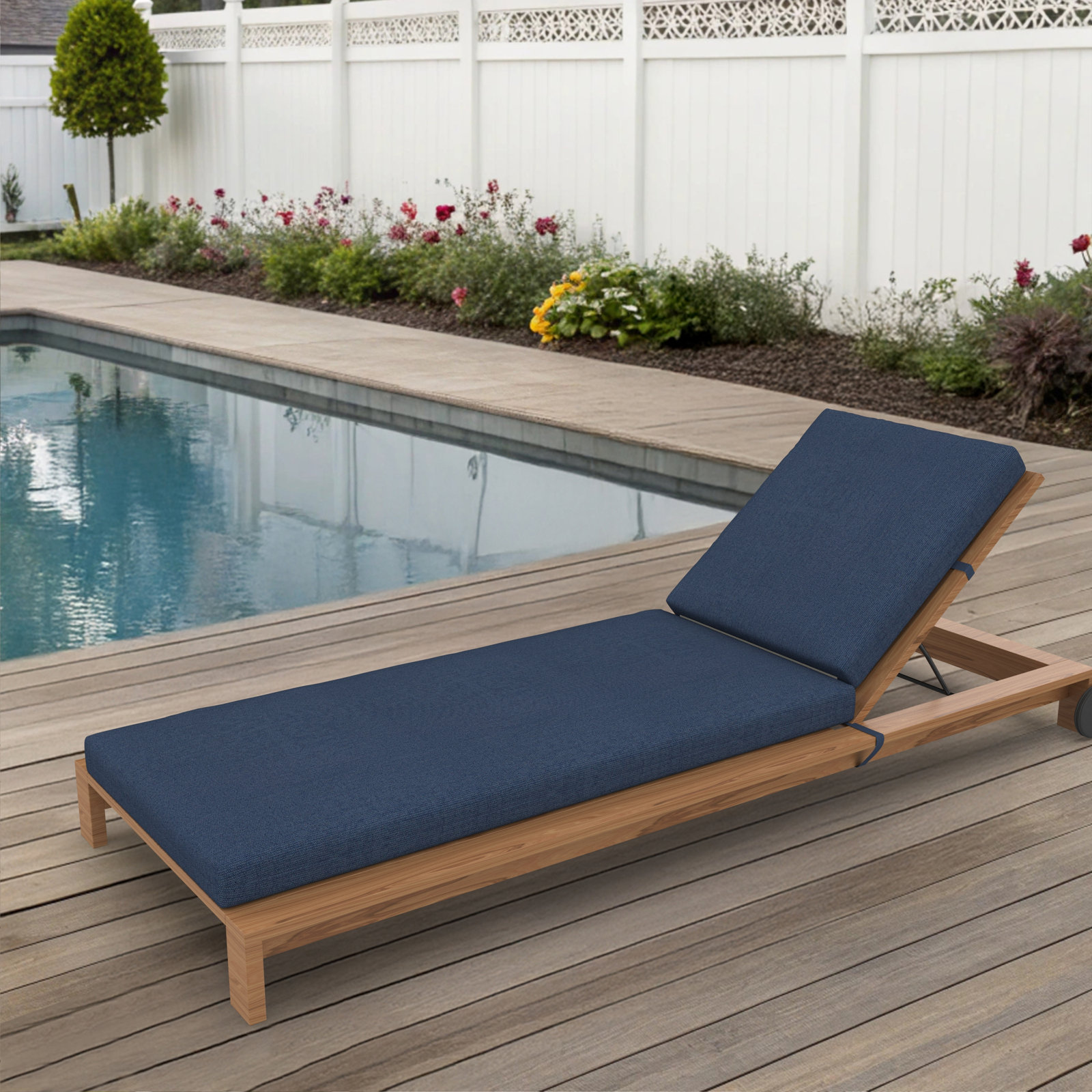 Amala Sunbrella® Seat and Back Cushion, 3.5" H x 24.5" W x 52.5"D, Spectrum Indigo Sunbrella®