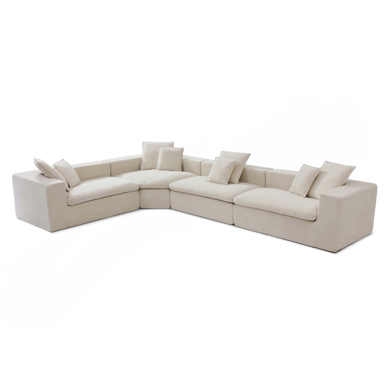 Canapé modulaire Oversize, Velours beige