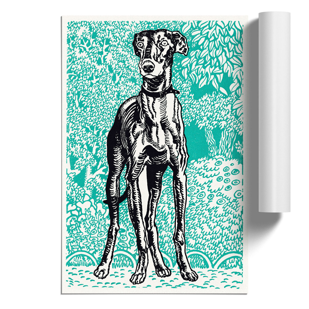 Greyhound by Moriz Jung - Frameless Print