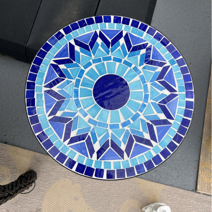 Bribie Patio Side Table in Top Color Blue