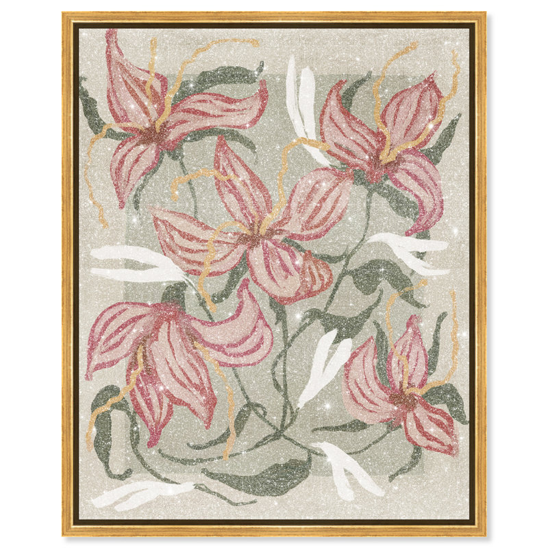 Daffodils And Lilies Print by Oliver Gal, 21" H x 17" W, Gold Floater Frame