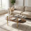 41-inch Oval Glass Coffee Table With A Two-tiered Side Table Featuring Storage, Perfect For The Living Room