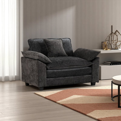 Cloud Sofa Single Seat, Modern Sectional Couch, For Living Room Bedroom And Apartment, Comfy Double Layer Upholstered Seat Cushion, Breathable Chenille Fabric