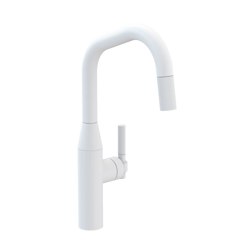 Muncy Single Handle Pull Down Kitchen Faucet, Matte White