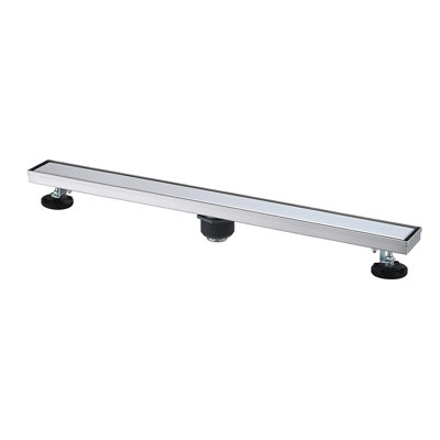 36 Inch Linear Shower Drain With Removable Cover, 304 Stainless Steel Shower Floor Drain With Hair Strainer And Leveling Feet