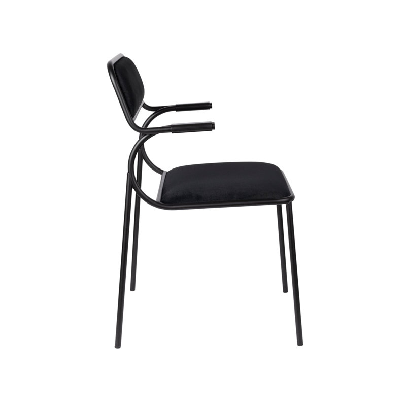 Alba Upholstered Arm Chair, Black