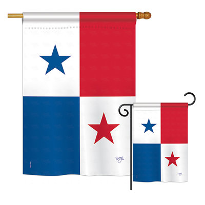 Ensemble de 2 reproductions de polyesters avec drapeau vertical décoratif 2 côtés, 2 pièces panama of the world