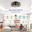 Ventilateur de plafond encastré antique avec lumière en cage réversible 6 vitesses-130156549