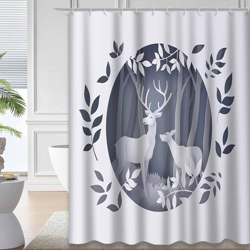 Rideau de douche Winter Christmas, L 72 po x l 84 po