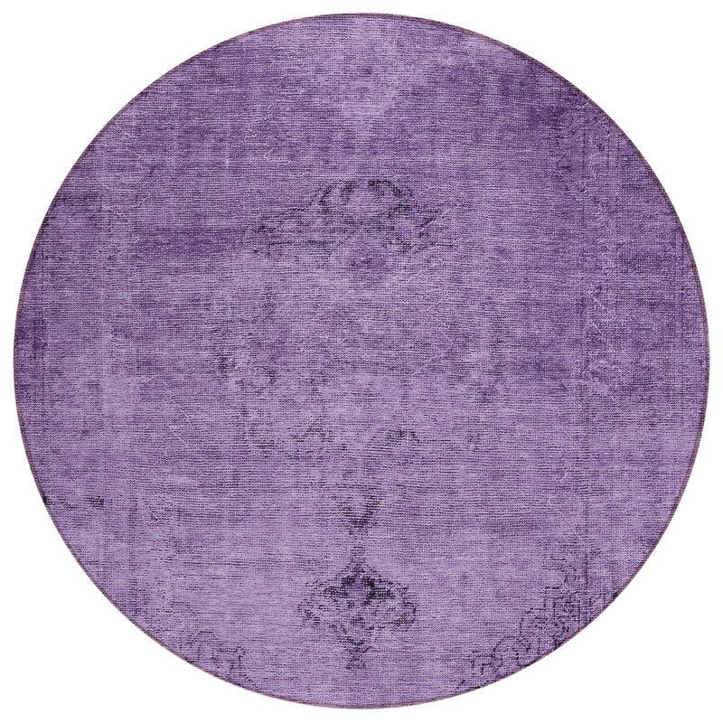 Flatweave Washable Oriental Indoor / Outdoor Rug, Round 8'