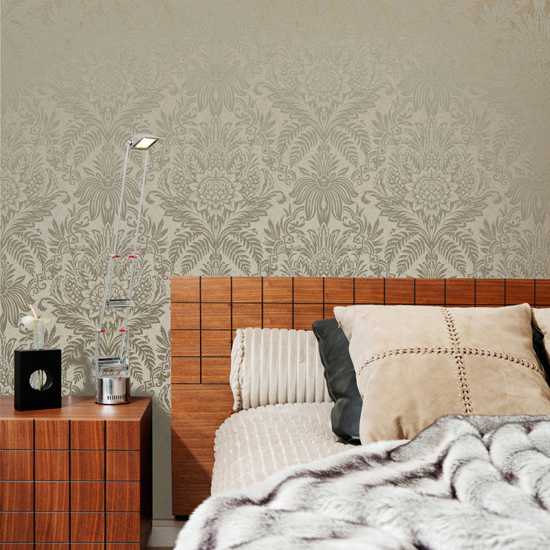 Rouleau de papier peint damassé Wayne, Beige