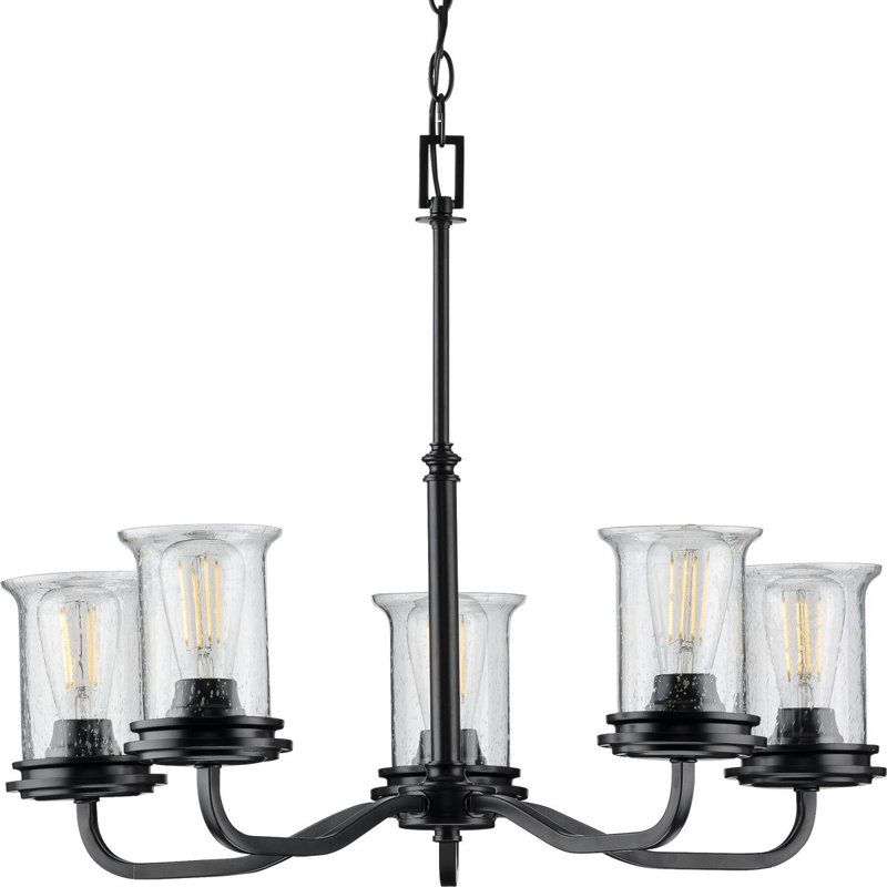 Lustre classique à 5 lumières ombrées Nedmond, Noir
