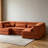 Compression Mahjong Sofa,Convertible Floor Sofa Bed,DIY Boneless Modular Sectional Sofa,No Assembly Required,Circle Fleece Fabric,Oversized 4 Seater With 4 Pillows,Orange-86091844