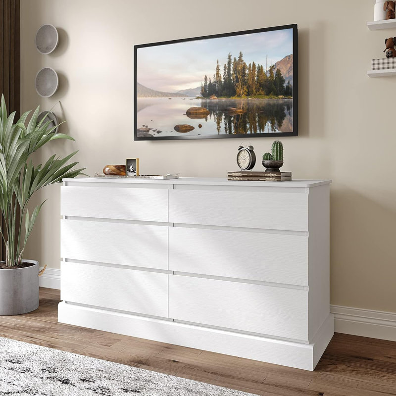 Airess 15.7'' W 6 - Drawer Dresser, White