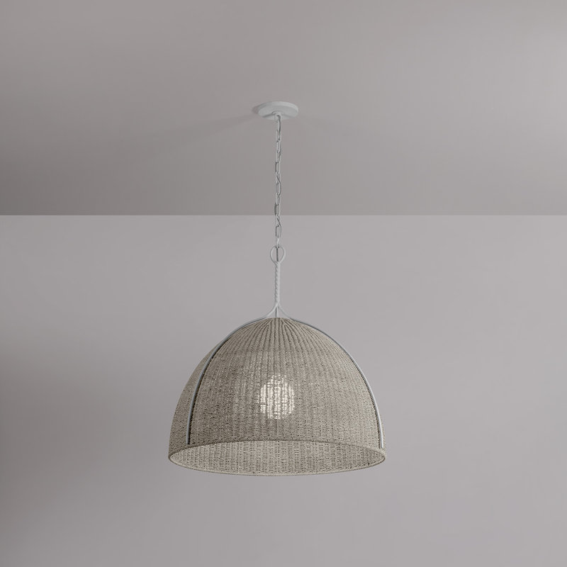 Woodlawn Pendant in White Plaster, 29" H x 28.5" W x 28.5" D