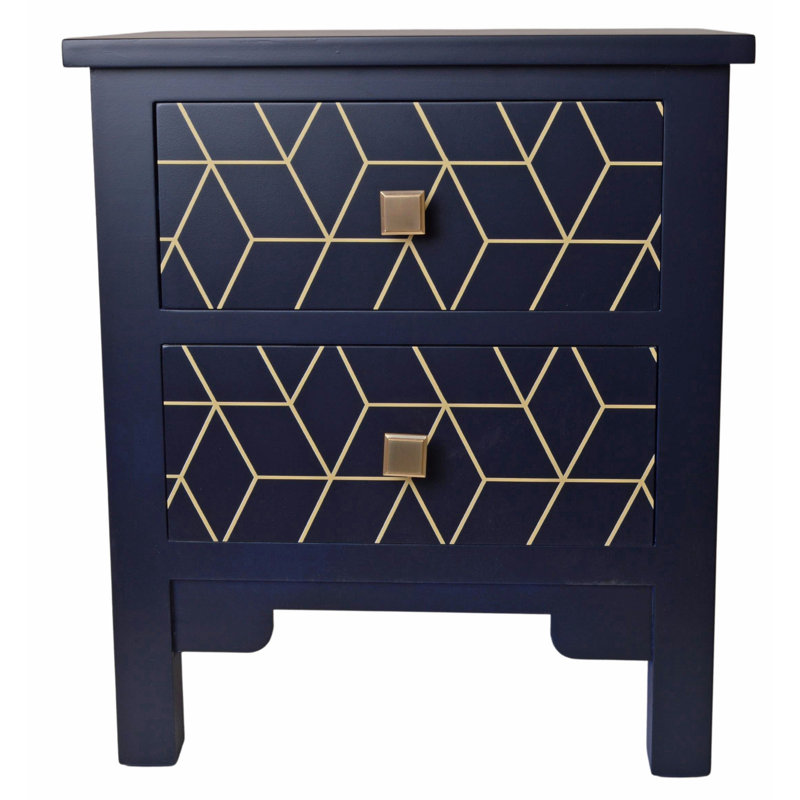 Slovan 48 cm W Bedside Table, Navy