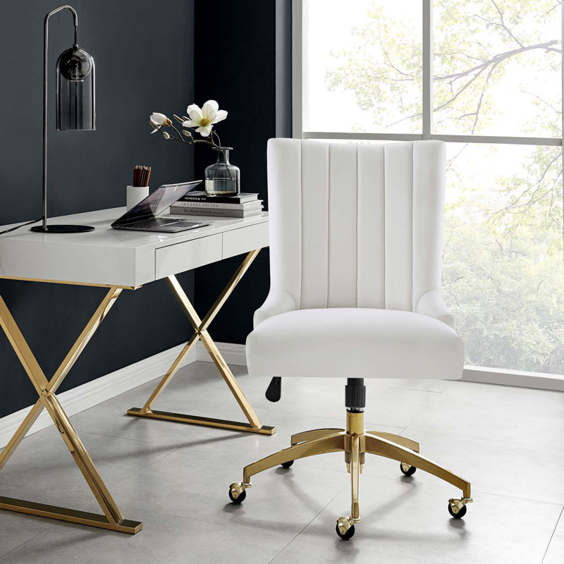 Chaise de bureau Empower Channel, Blanc, Or