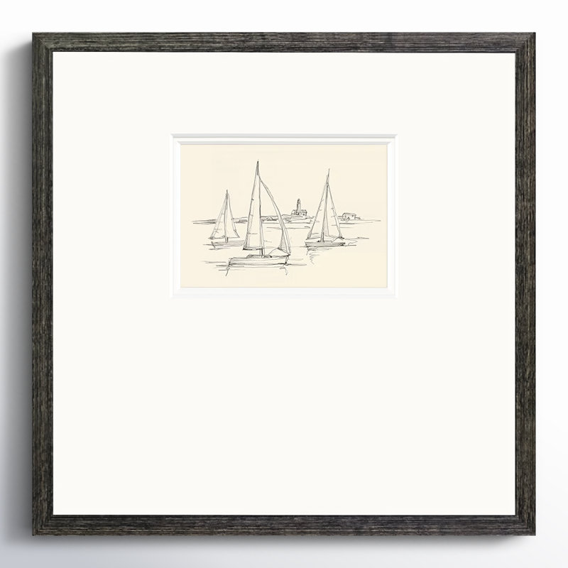«Coastal Contour S croquis», art mural encadré, H 17 po x l 17 po x P 1,25 po