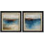 «Blue Toned Abstract Landscape - Art encadré en papier dans la chambre des maîtres», ensemble de 2 pièces-1782027356-1782027357