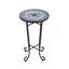 Table d'appoint de patio, bleu et noir
