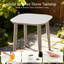 Table basse Boho-Chic en aluminium avec revêtement grain de bois, carré 20 po