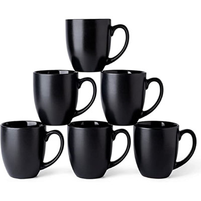 Ensemble de 6 tasses à café 16 oz, grandes tasses à café en céramique pour homme, maman et papa, tasses à café modernes avec poignée pour thé / café au lait / cappuccino / cacao. Va au lave-vaisselle et au micro-ondes
