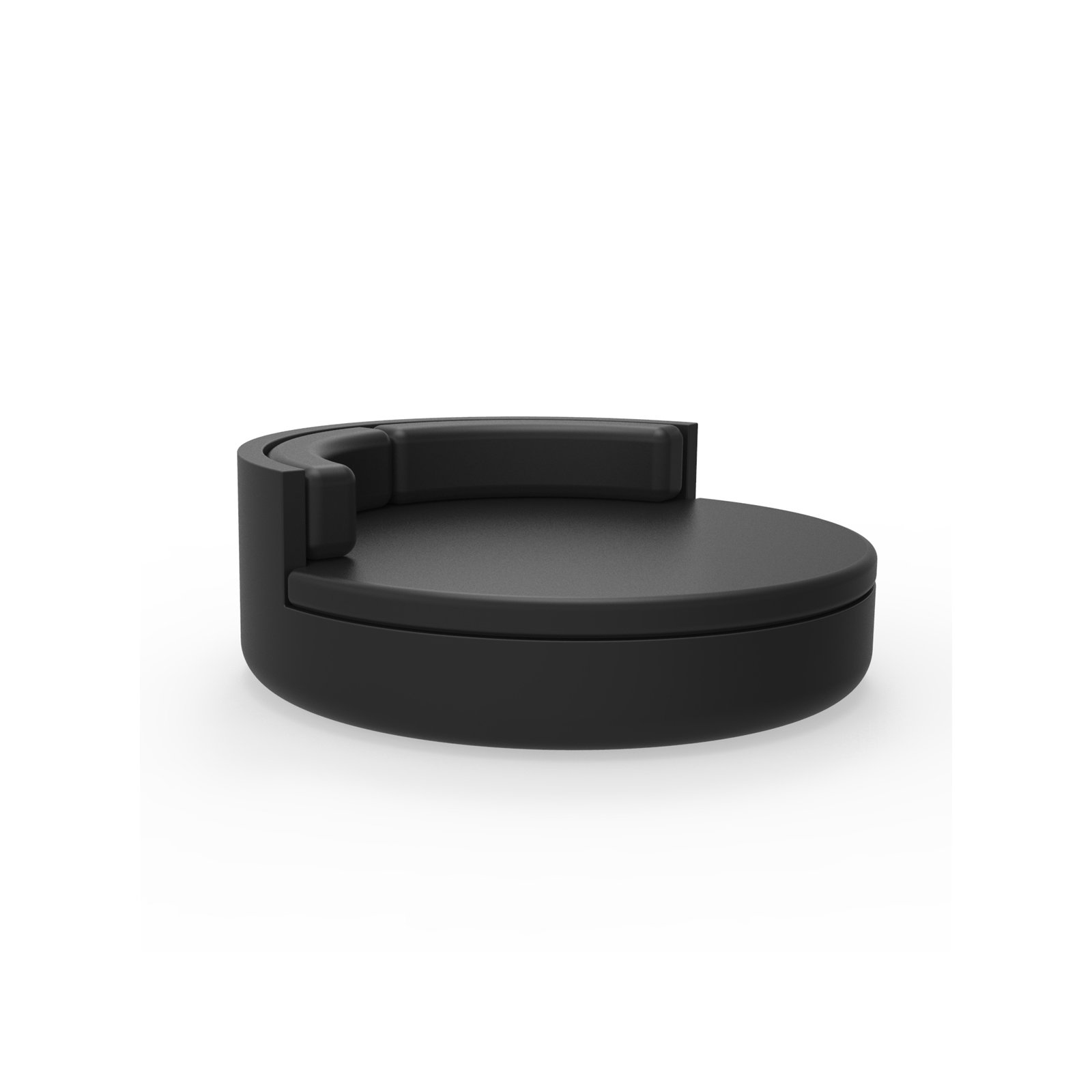 Ulm - Daybed Fixed Backrest - 70.75"Dia - Basic, Black