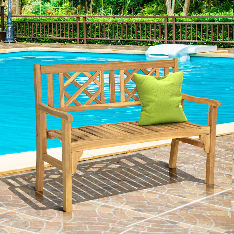 Solid Wood Acacia Outdoor Bench