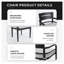 Ensemble de chaises de patio d'extérieur 4 pièces avec coussins en tissu Sunbrella, structure en aluminium, résistant aux intempéries, noir Ember