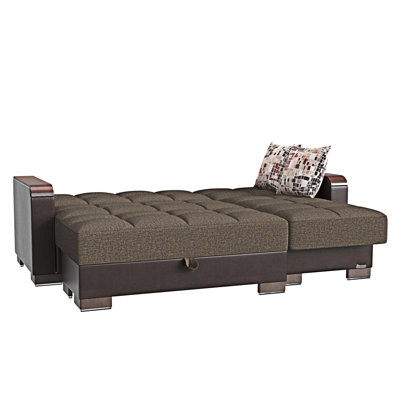 Upholstered Convertible Chaise Lounge With Storage