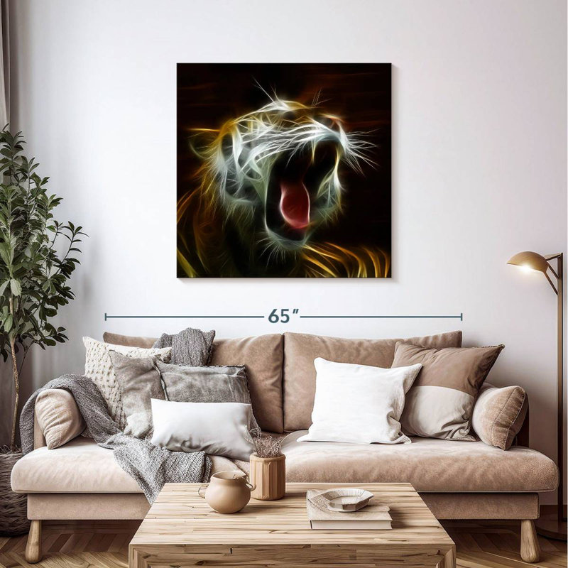 Brampt Tiger Yawn, 39" H x 39" W
