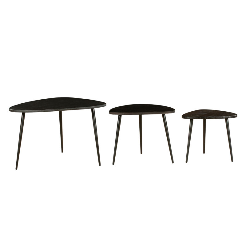 Drift Set of 3 Nesting Tables - Black
