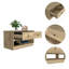 Banc de rangement Hamilton, deux tablettes ouvertes, deux tiroirs --1551730986