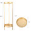 Support à plante pliable moderne en métal 2, finition dorée, pour support de rangement pliant intérieur et extérieur doré, polyvalent et décoratif