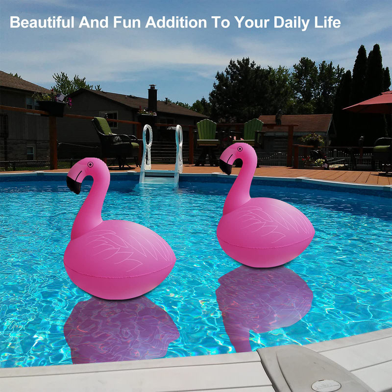Floating Flamingo LED Pool Lights 2PCS, Waterproof, Glow In The Dark Solar Powered, Inflatable For Pool Spa Patio Wedding Party Christmas Decorations