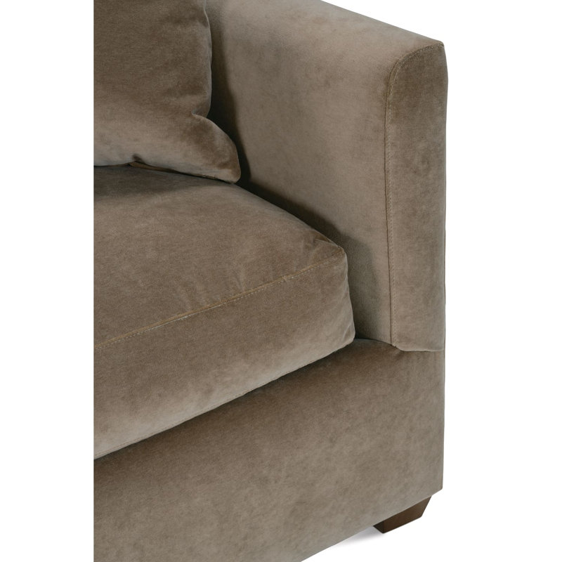 Lilah Bench Cushion Sofa, Straw Velvet (20043-28)