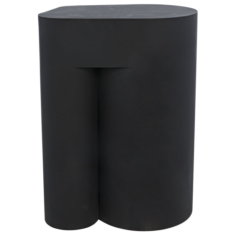 Matte Black Metal Rectangular End Table
