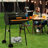 Royal Gourmet Barrel Charcoal Grill with Side Table, Black