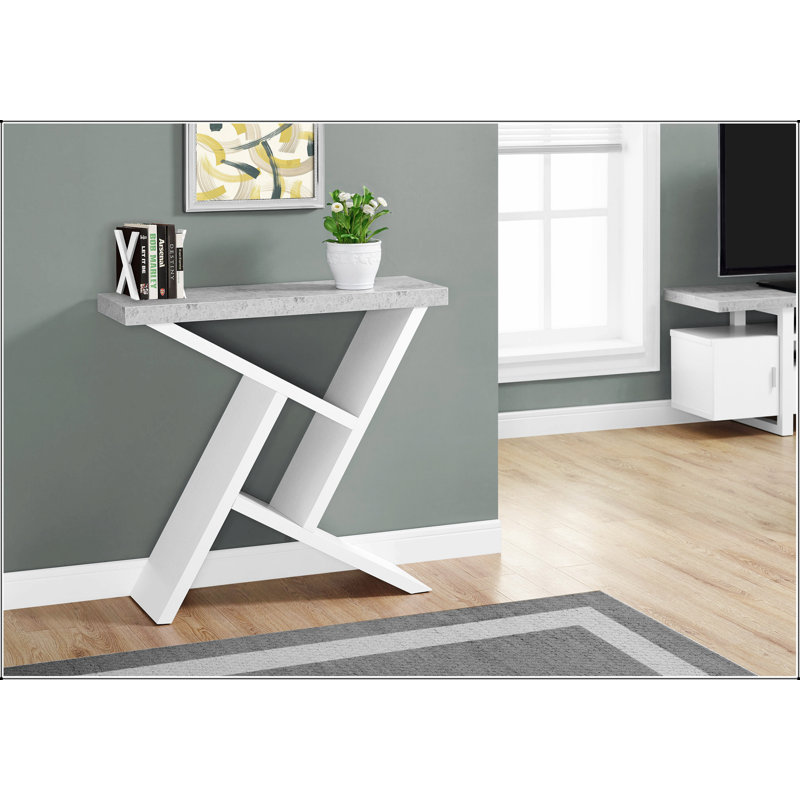 Table d'appoint, console, vestibule, étroit, canapé, stratifié gris et blanc, contemporain, moderne, Blanc